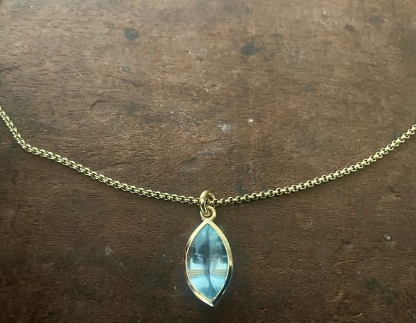 Aquamarin Anhänger in 750/-Gelbgold