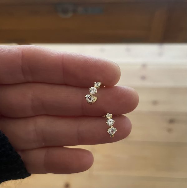 Creolen LIV mit Saphiren in 750/-Gelbgold - VERKAUFT