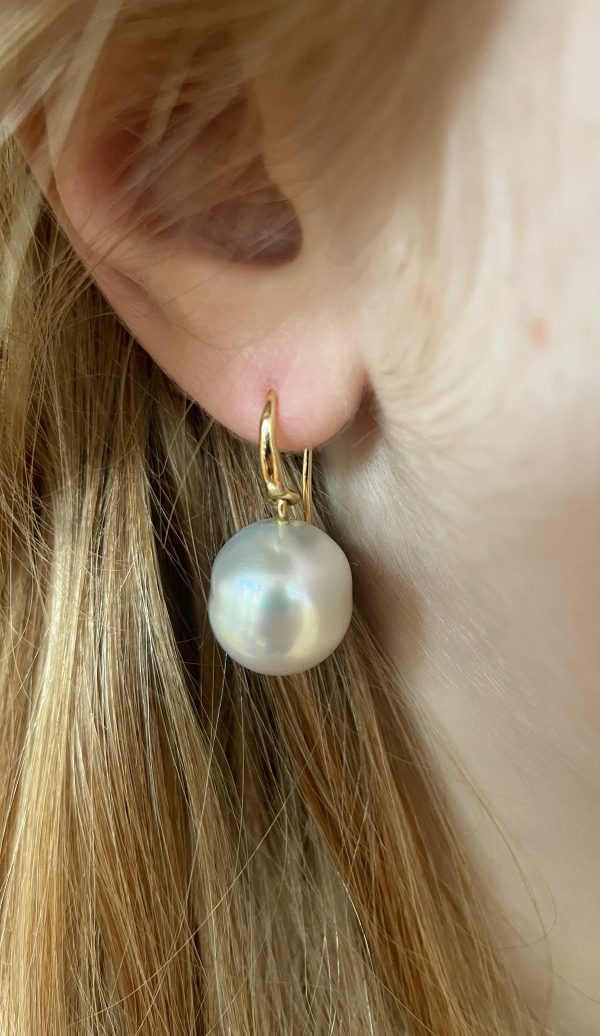 große Südseeperlen mit 750/-Gelbgold